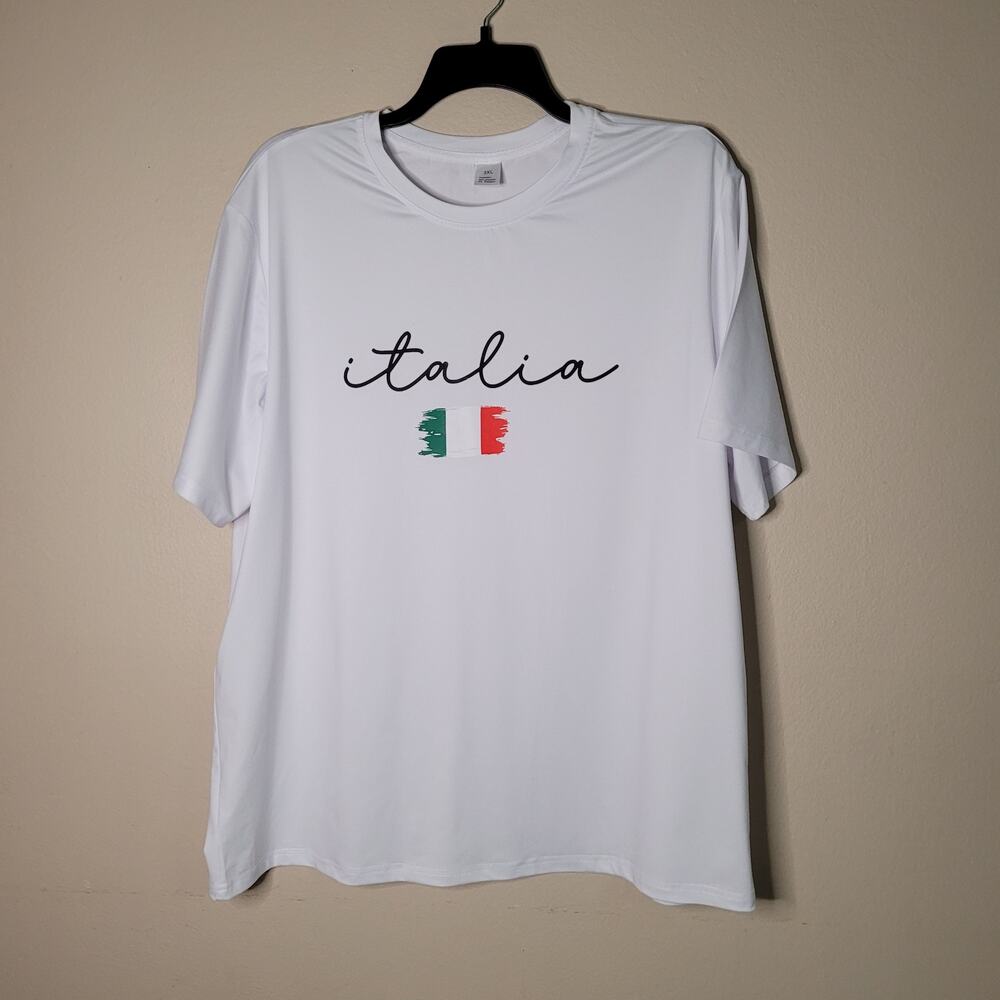 Italia Simple Love Italian Flag Heart T-Shirt - 3XL